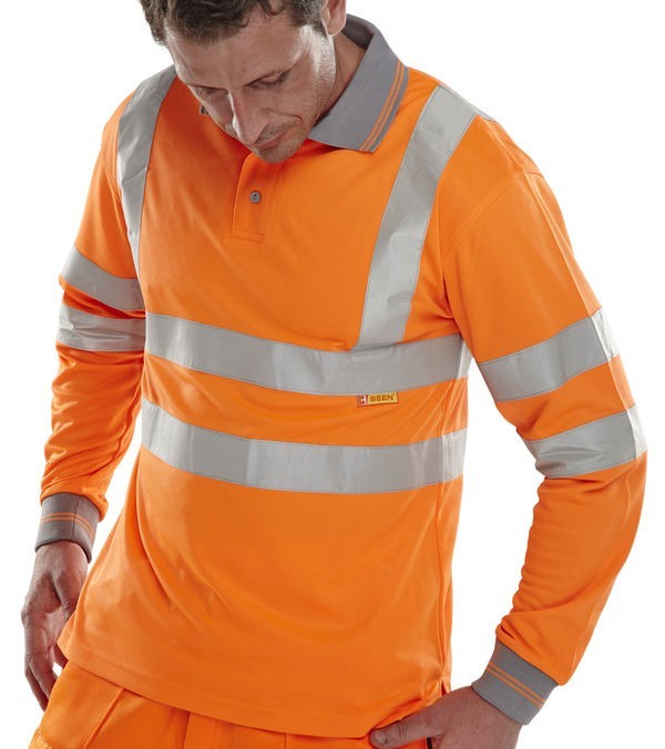 Hi-VISIBILITY POLO SHIRT LONG SLEEVES ORANGE