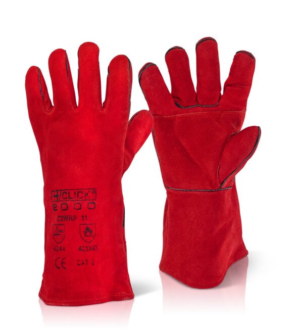 RED WELDERS GAUNTLETS  CAT 2 REINFORCED PALM