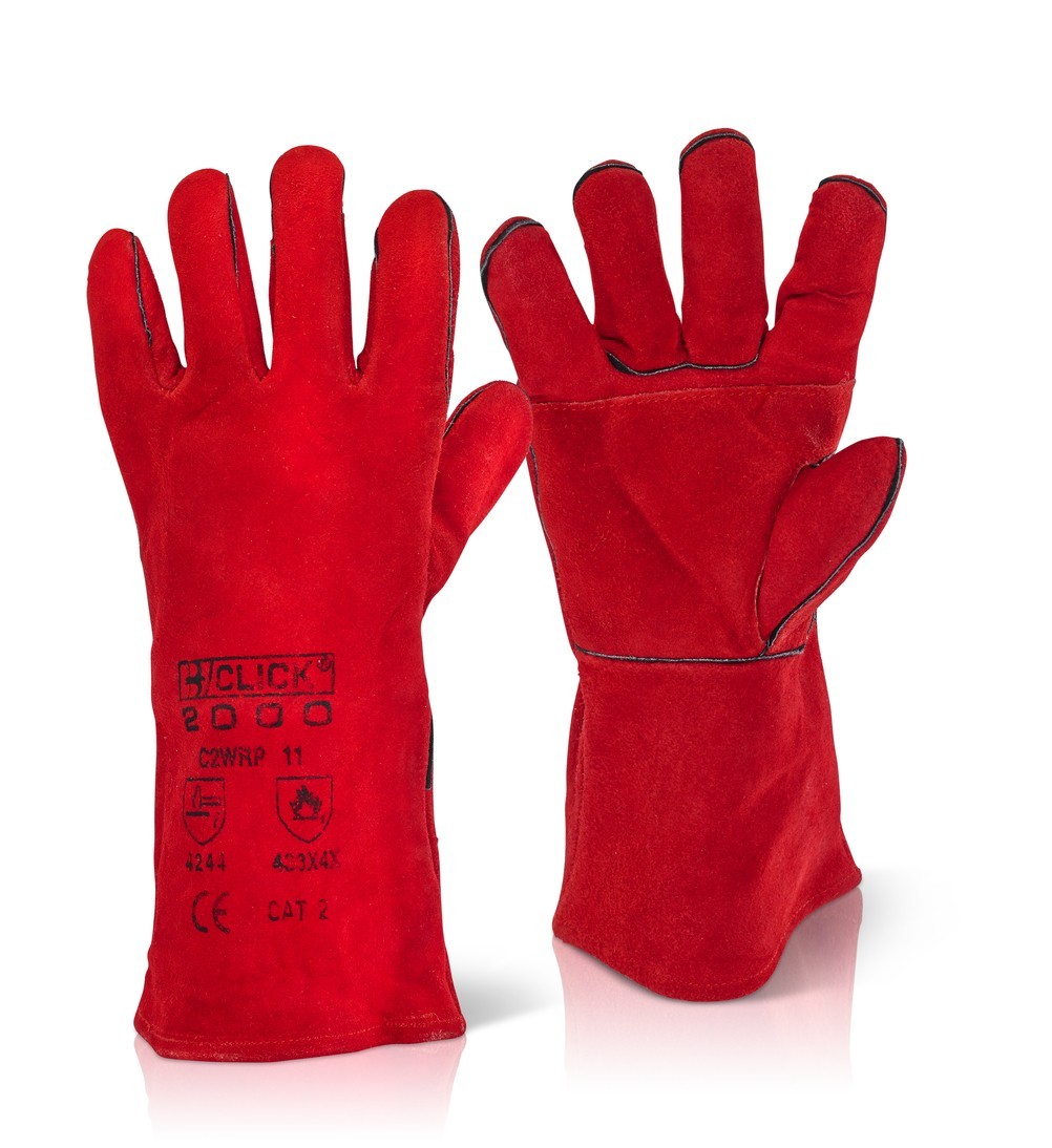 RED WELDERS GAUNTLETS  CAT 2 REINFORCED PALM