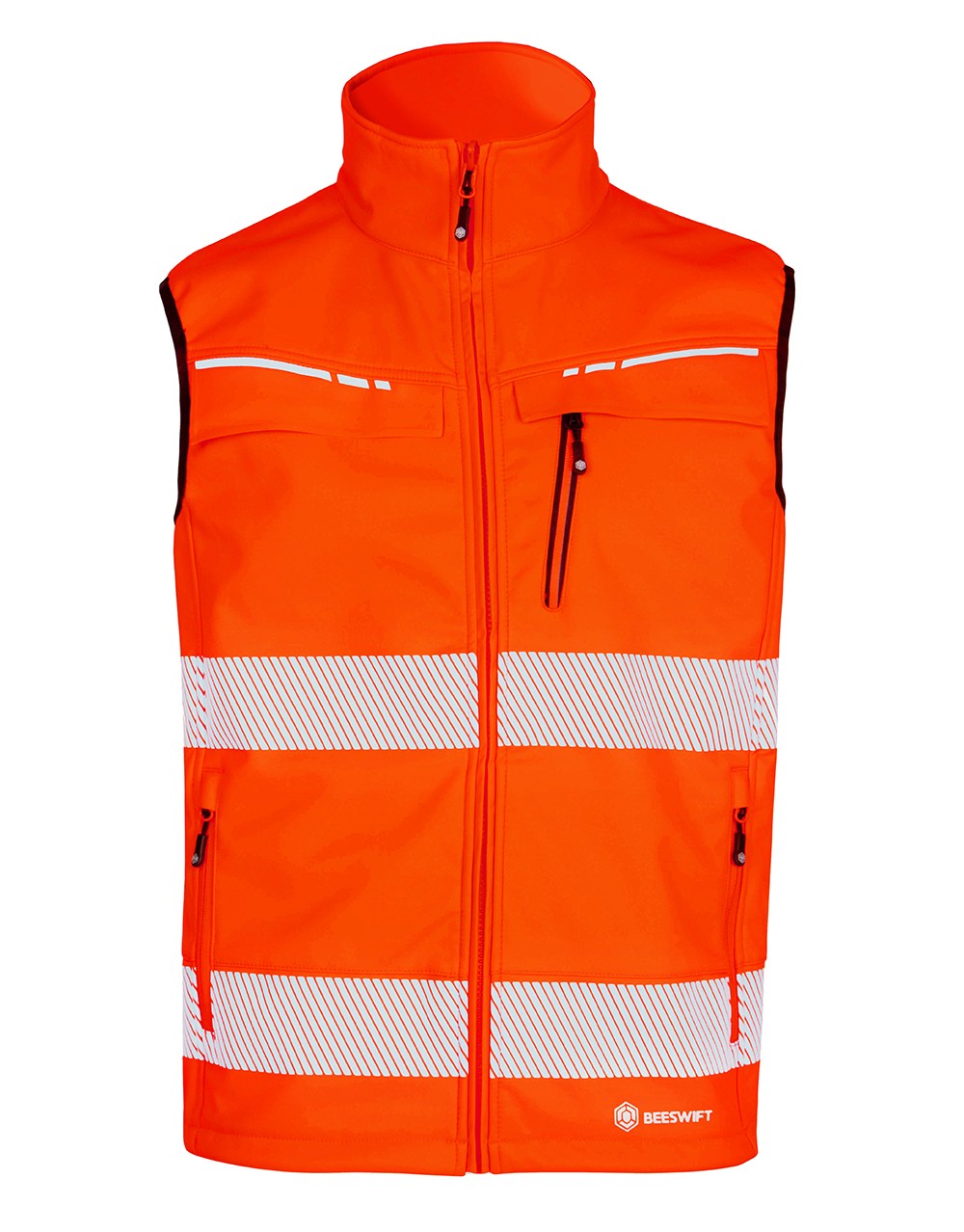 DELTIC HI-VIS ORANGE SOFTSHELL BODYWARMER