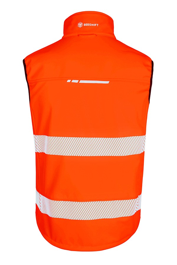DELTIC HI-VIS ORANGE SOFTSHELL BODYWARMER