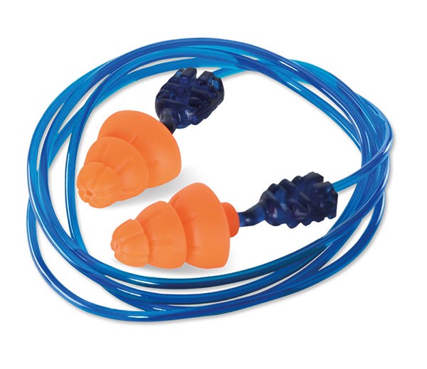 CORDED TRI FLANGE REUSABLE EAR PLUG SNR 34