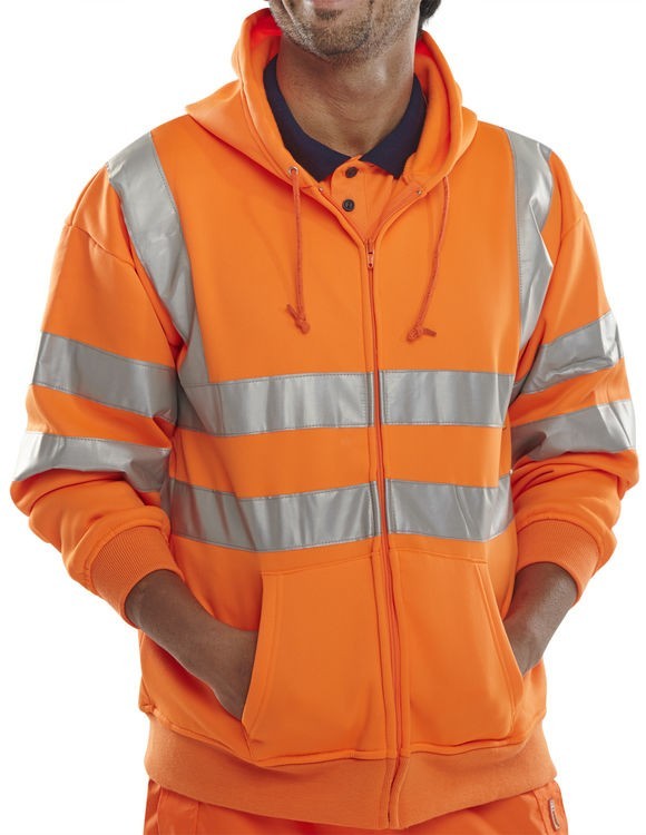 ZIP-UP HOODED SWEATSHIRT ORANGE