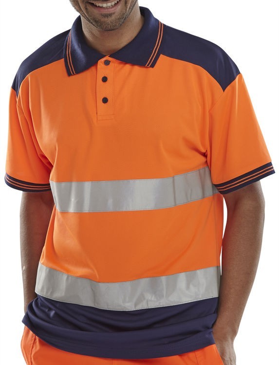 TWO-TONE POLYKNIT POLO SHIRT