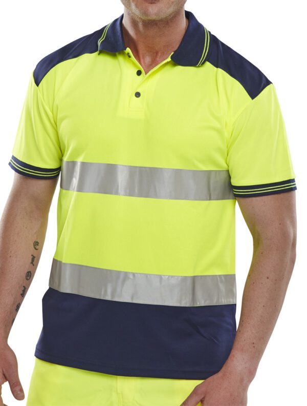 TWO-TONE POLYKNIT POLO SHIRT