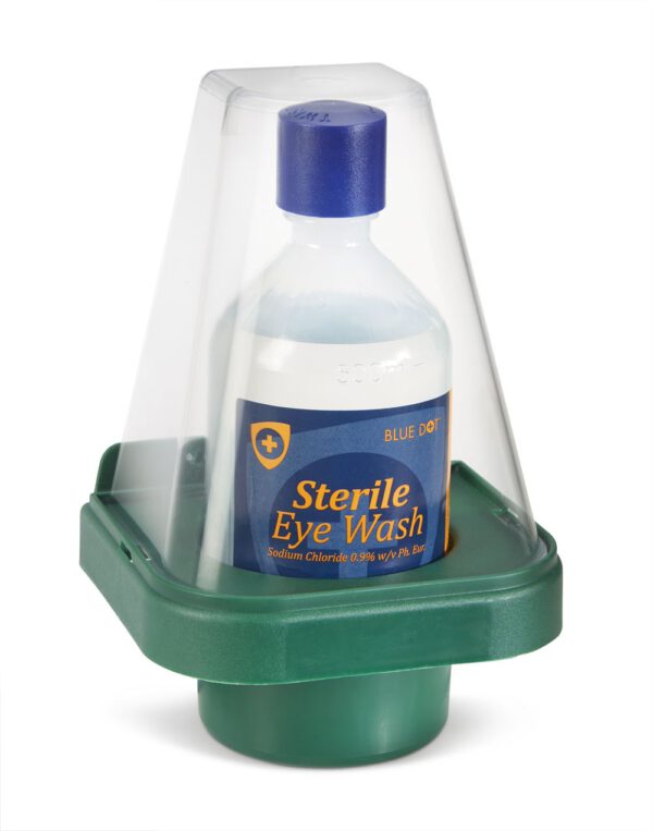 SINGLE EYEWASH BOTTLE WITH WALL MOUNT STAND