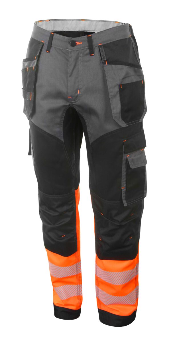 HIVIS TWO TONE TROUSERS ORANGE / BLACK
