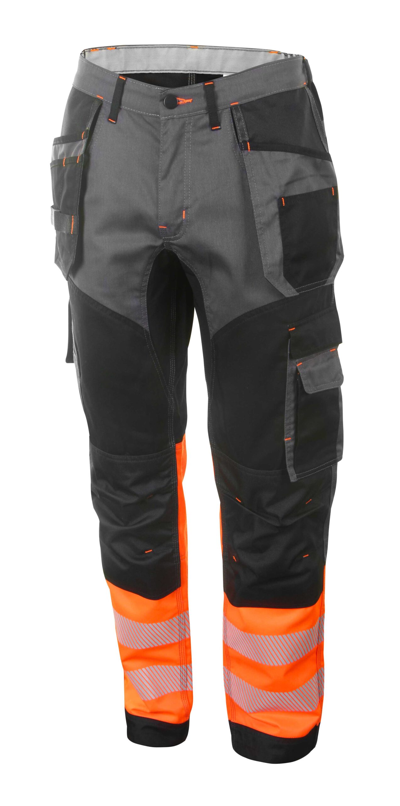 HIVIS TWO TONE TROUSERS ORANGE / BLACK