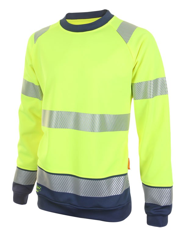 HIVIS TWO TONE SWEATSHIRT SATURN YELLOW / NAVY