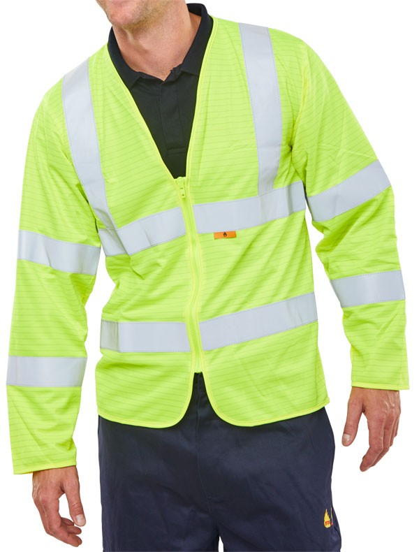 FIRE RETARDANT HI-VIS JERKIN SATURN YELLOW
