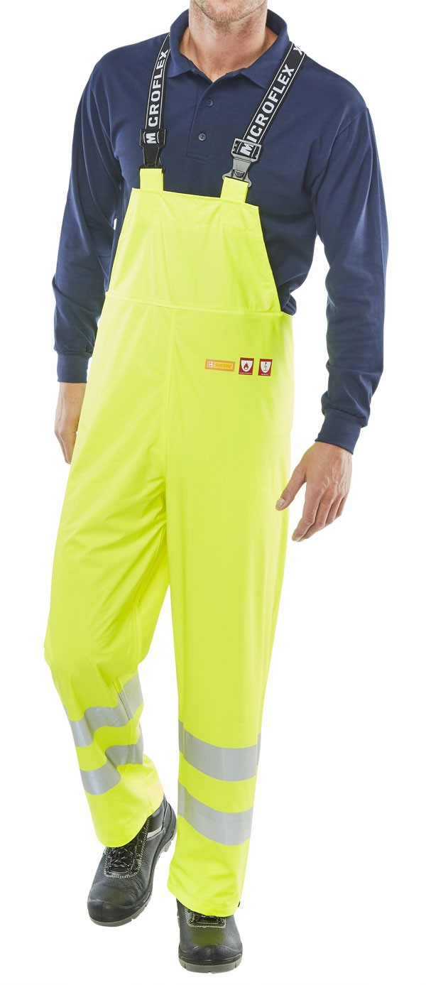 FIRE RETARDANT ANTI-STATIC BIB SATURN YELLOW