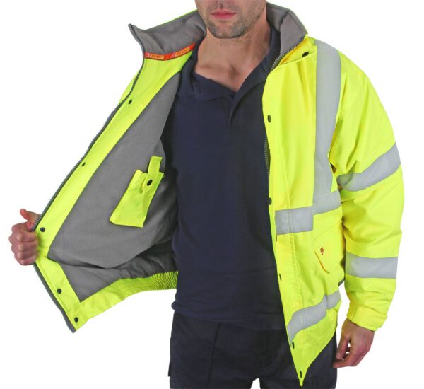 HIGH VISIBILITY FLEECE LINED BOMBER JACKET SATURN YELLOW