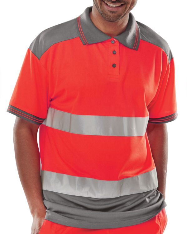 TWO-TONE POLYKNIT POLO SHIRT