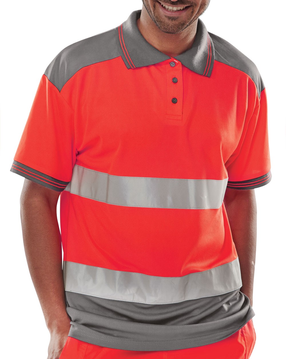 TWO-TONE POLYKNIT POLO SHIRT