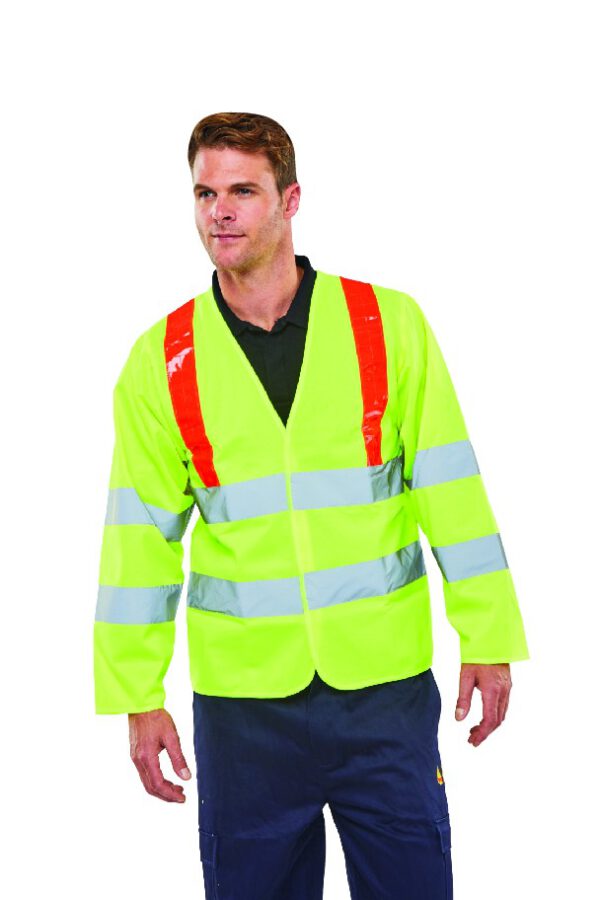 HI VIZ LONG SLEEVED JERKIN SATURN YELLOW