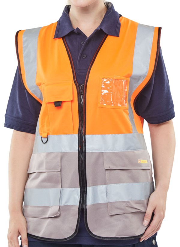 copy of TWO TONE EXECUTIVE WAISTCOAT ORANGE / BLACK