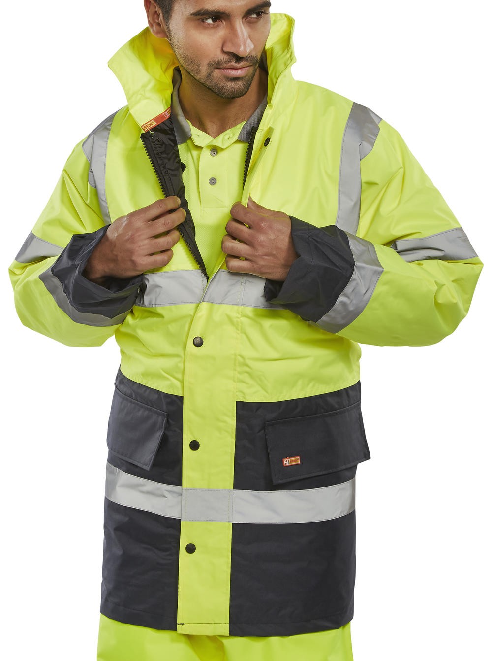 TWO TONE TRAFFIC JACKET SATURN YELLOW / NAVY